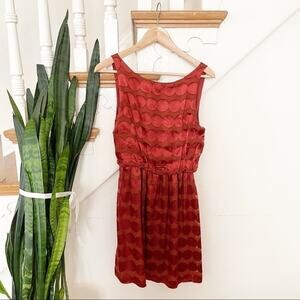 Alice + Olivia circles brick/rust orange mini dress Small